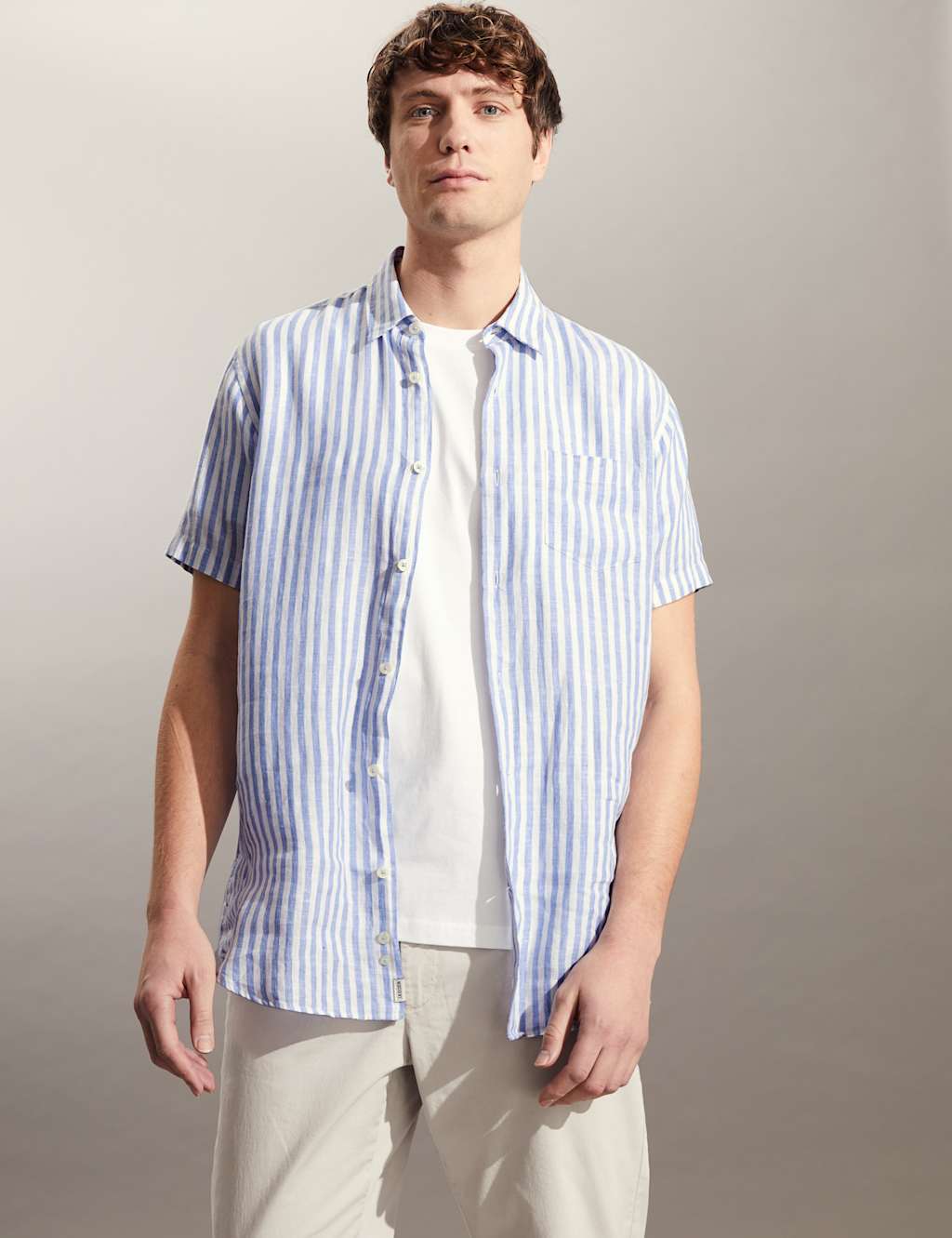 Pure Linen Striped Shirt image 2