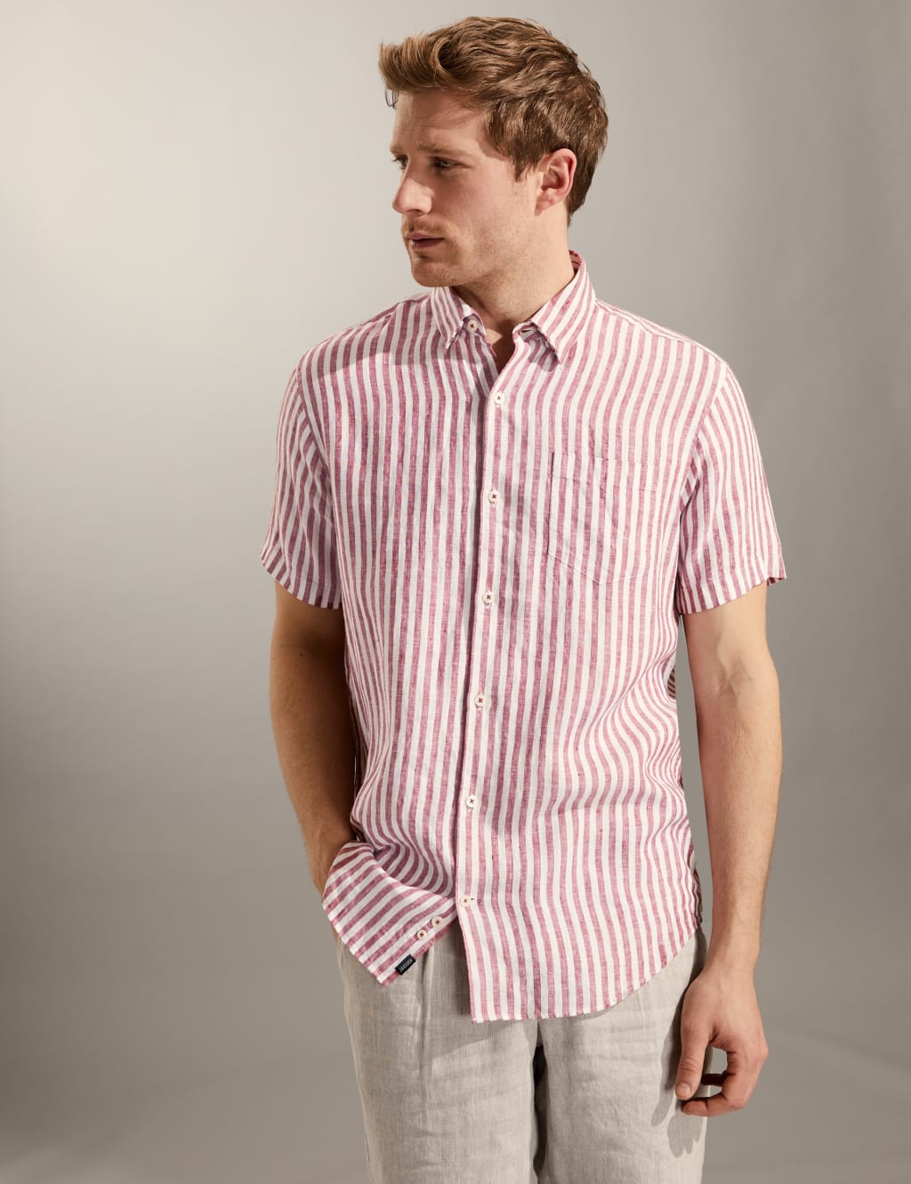 Pure Linen Striped Shirt image 2