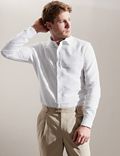 Regular Fit Linen Rich Long Sleeve Shirt