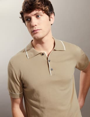 Pure Cotton Knitted Polo Shirt