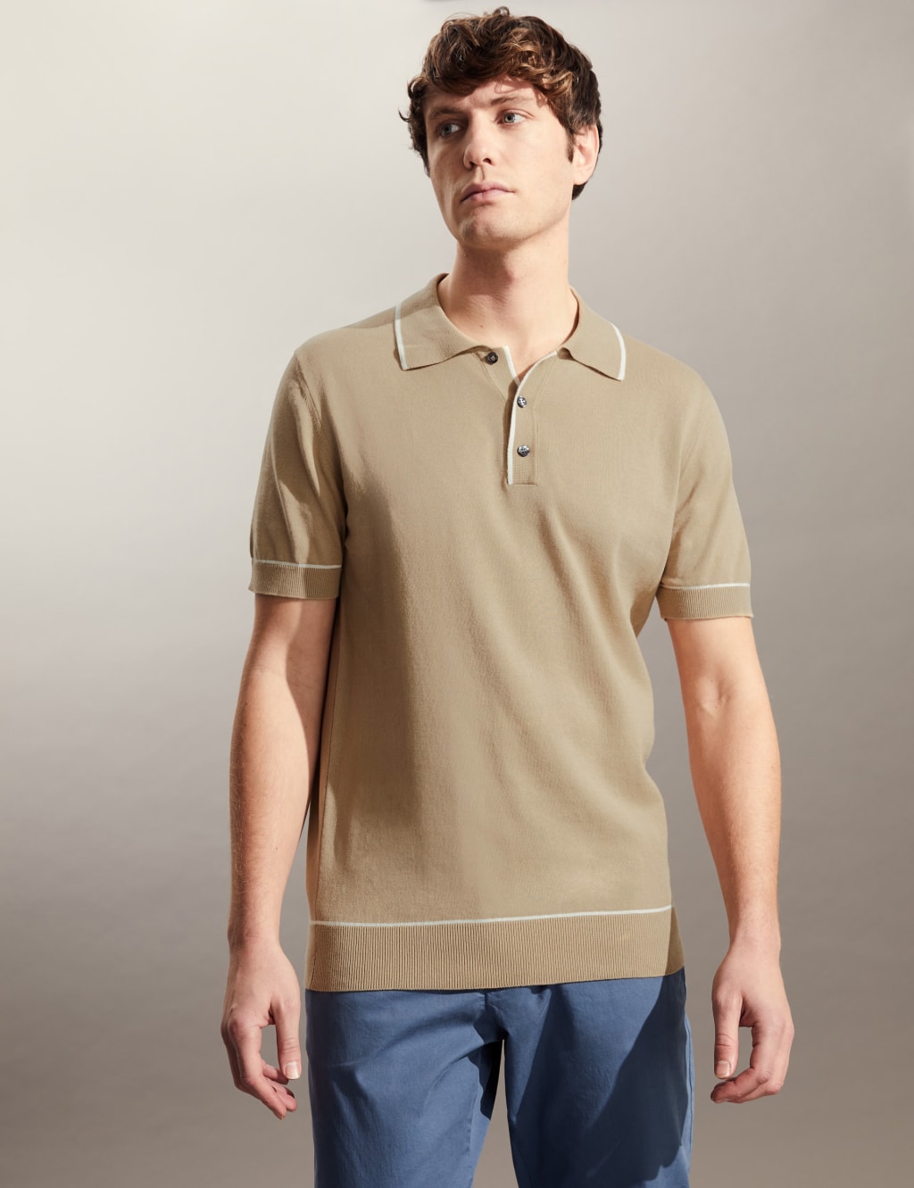 Pure Cotton Knitted Polo Shirt image 2