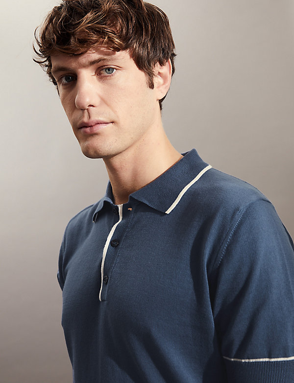Pure Cotton Knitted Polo Shirt - JP