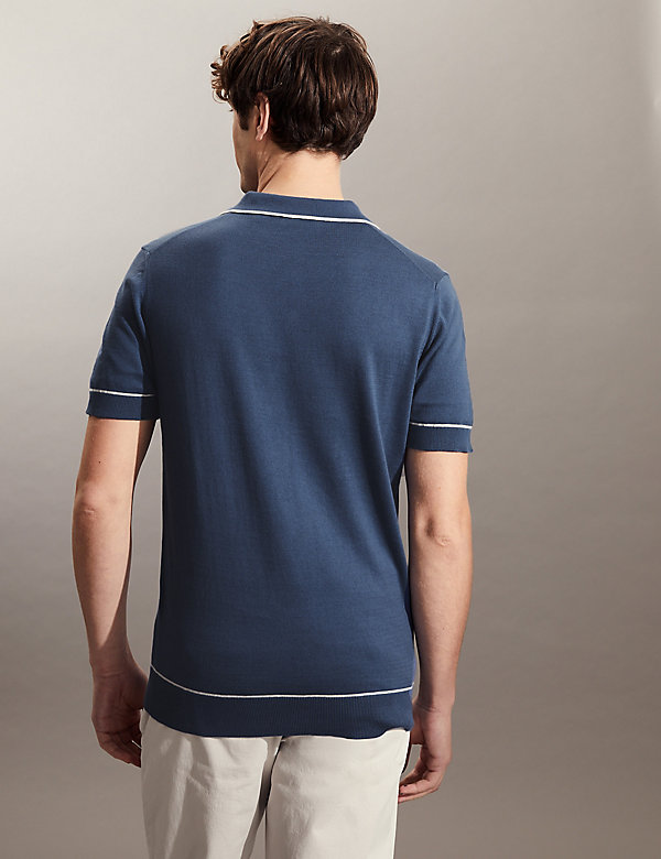 Pure Cotton Knitted Polo Shirt - MV