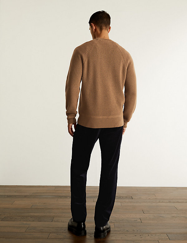 Pure Extra Fine Merino Wool Ribbed Jumper - BR