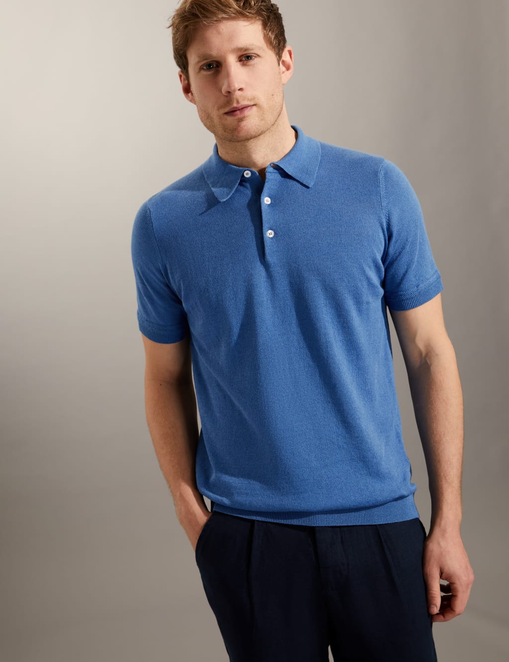 Linen Rich Polo Shirt image 1