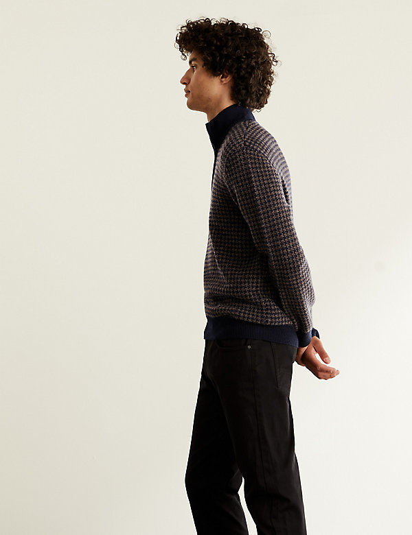 Wool With Cashmere Half Zip Jumper - CI