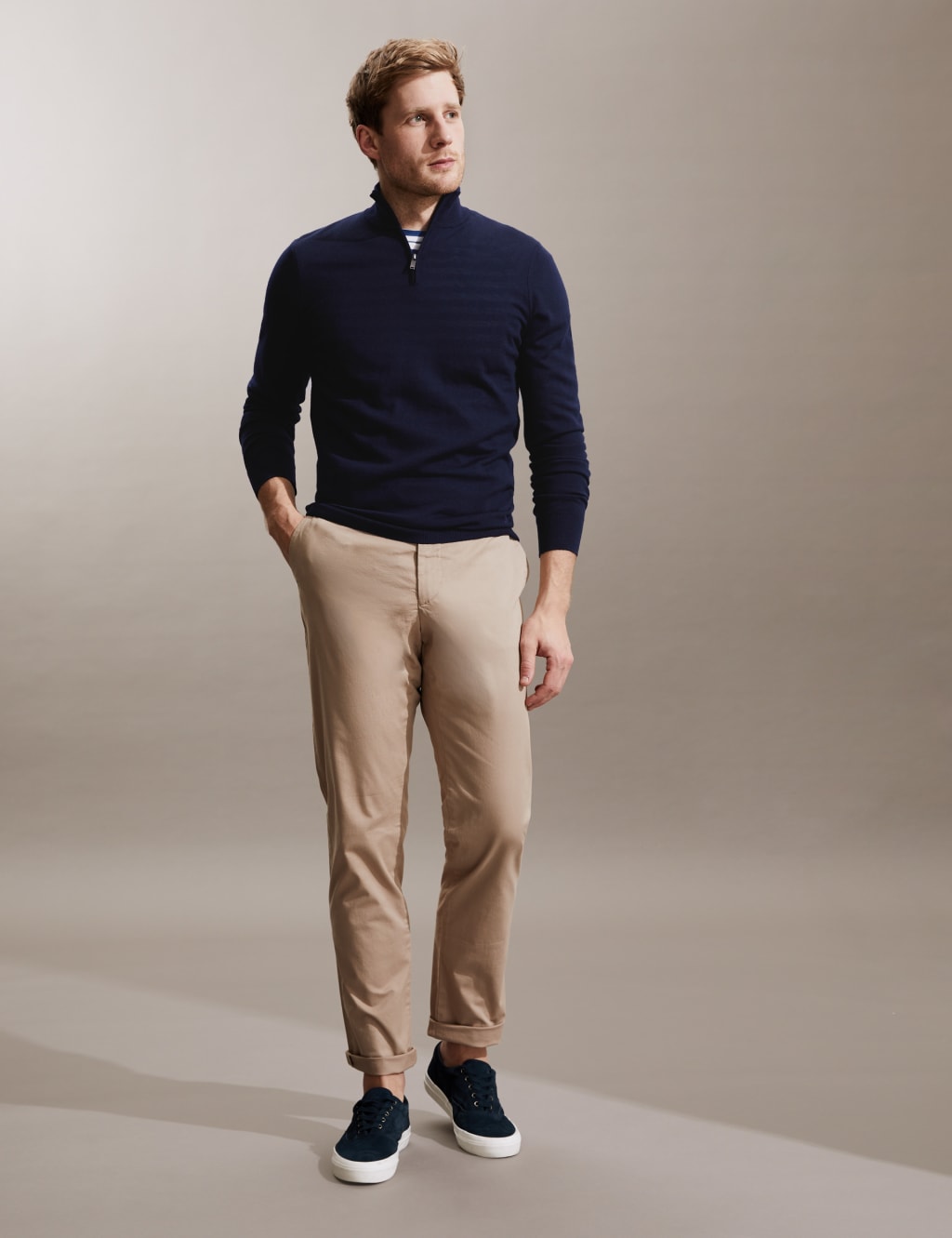 Pure Extra Fine Merino Wool Half Zip Jumper image 2