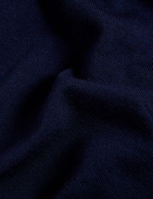 Jaeger Mens Pure Extra Fine Merino Wool Half Zip Jumper - Navy, Navy,Grey Mix