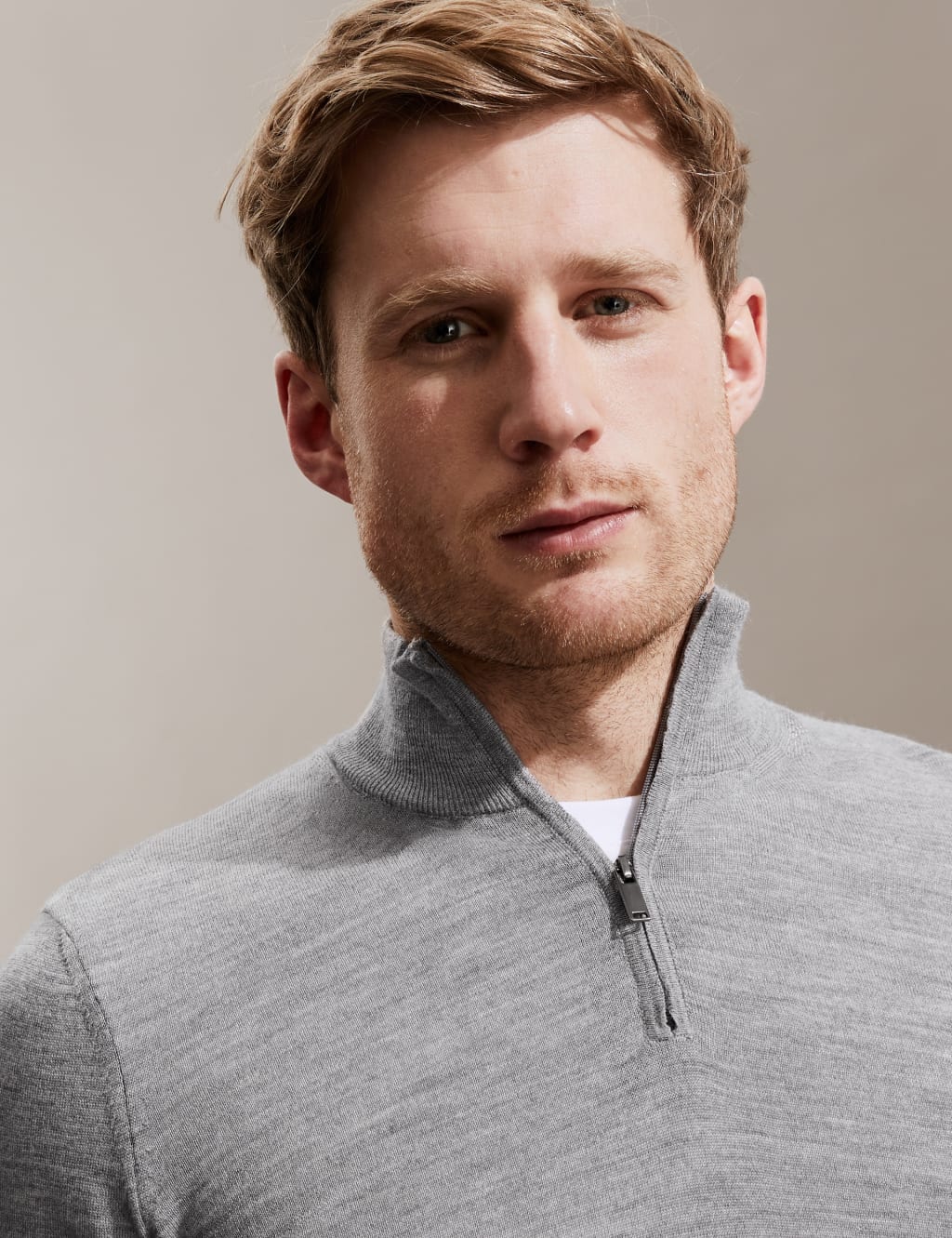 Pure Extra Fine Merino Wool Half Zip Jumper image 1