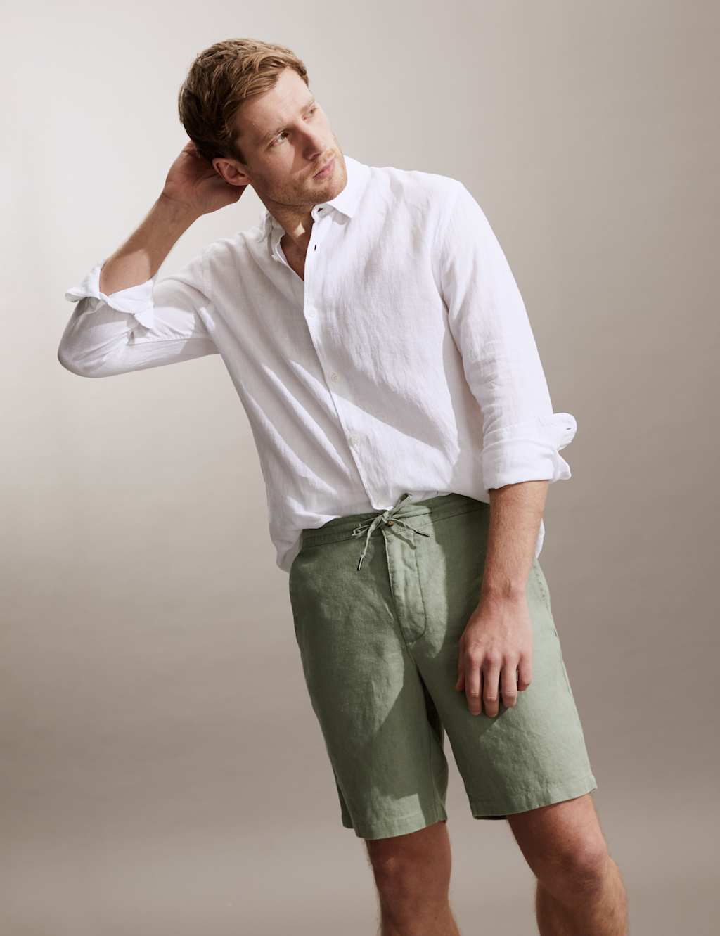 Pure Linen 3/4 Leg Shorts image 2