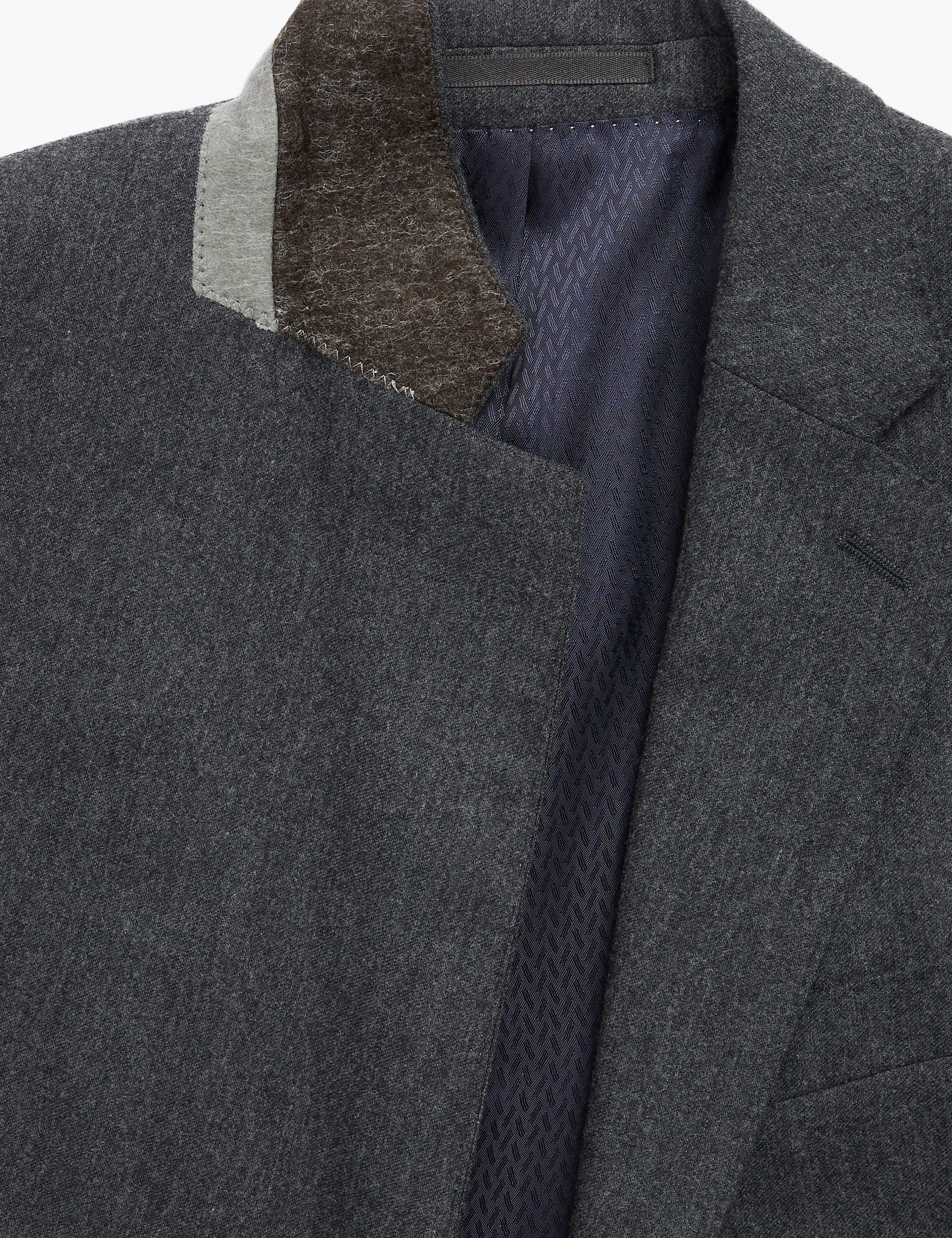 Tailored Fit Pure Wool Flannel Jacket