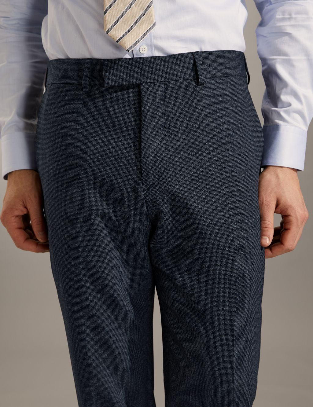 Tailored Fit Bi-Stretch Puppytooth Trousers image 3