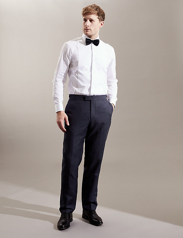 Tailored Fit Silk Rich And Linen Trouser - JE