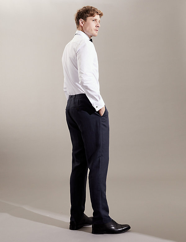 Tailored Fit Silk Rich And Linen Trouser - NP