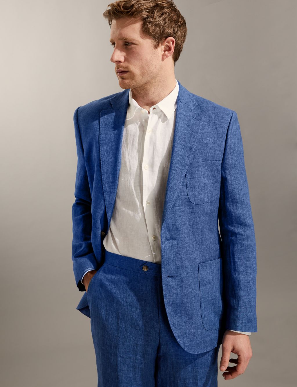 Tailored Fit Pure Linen Jacket image 4