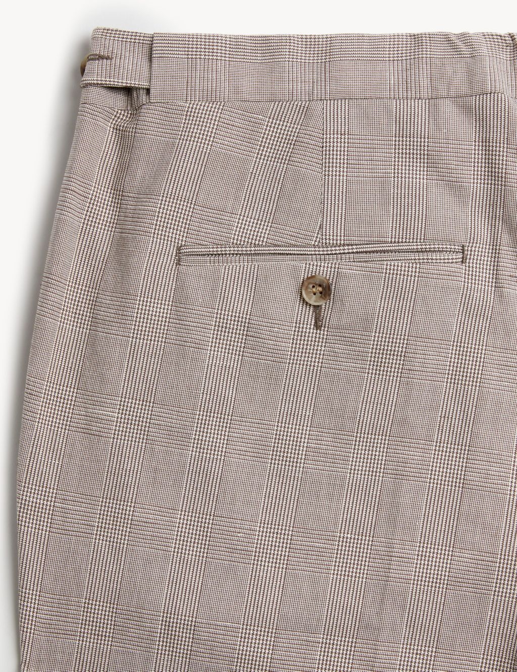 Tailored Fit Cotton Blend Check Trousers image 8