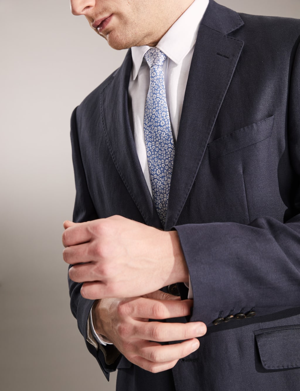 Regular Fit Italian Silk And Linen Jacket image 4