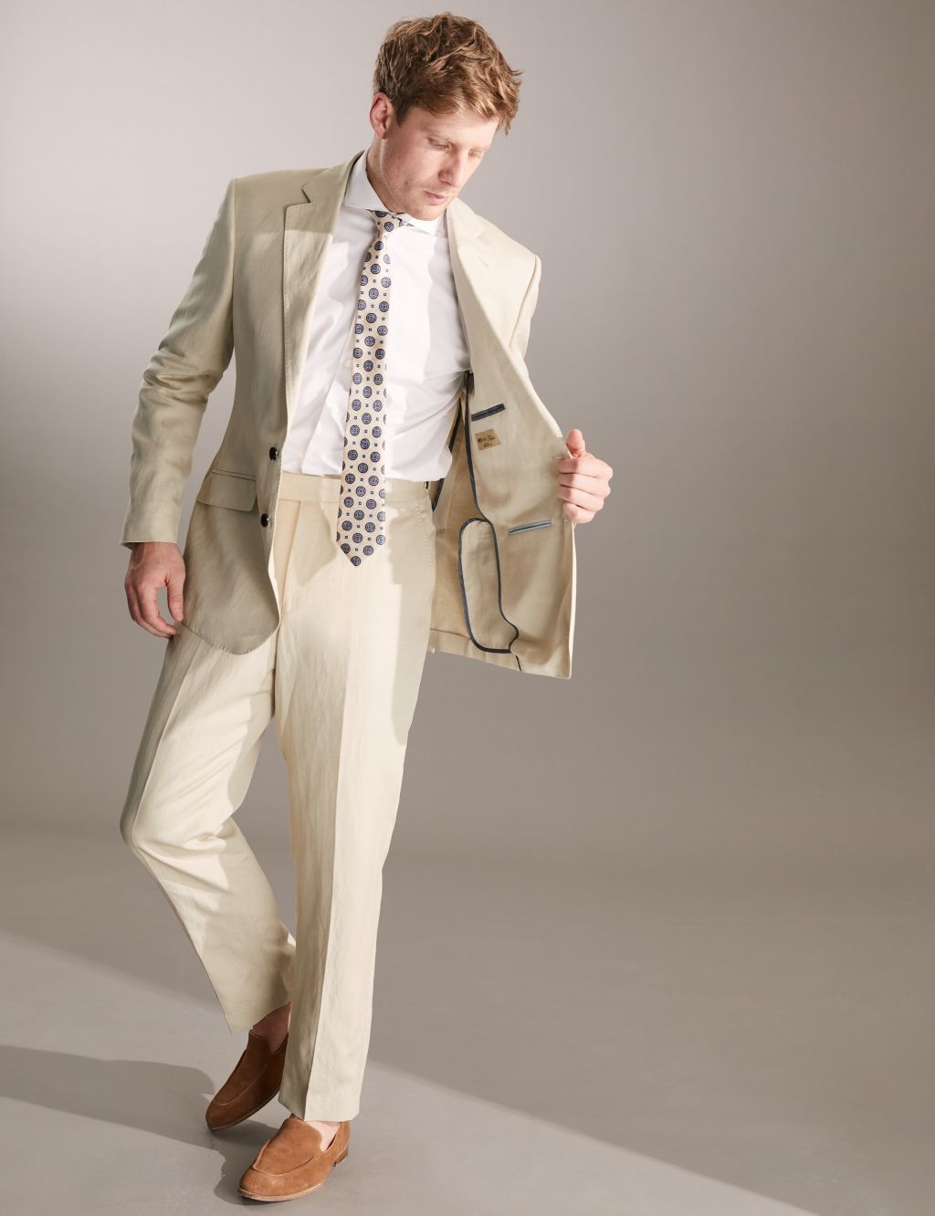 Regular Fit Italian Silk And Linen Jacket image 6