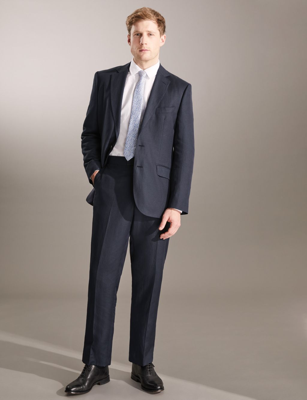 Regular Fit Italian Silk And Linen Trousers image 3