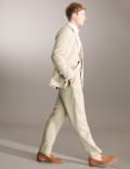 Regular Fit Italian Silk And Linen Trousers