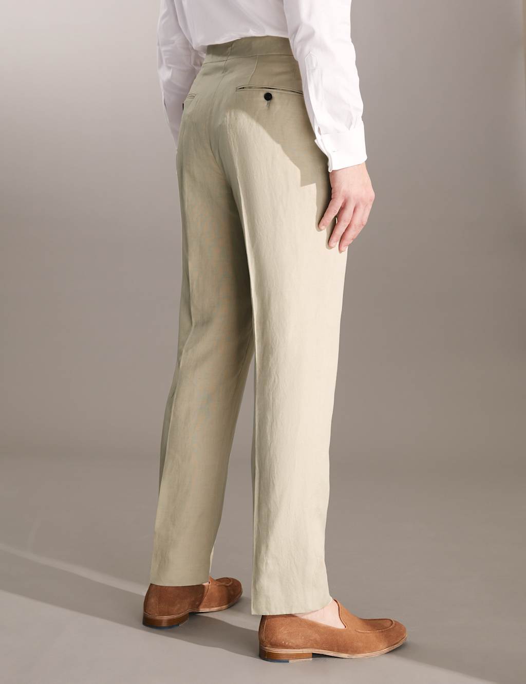 Regular Fit Italian Silk And Linen Trousers image 5