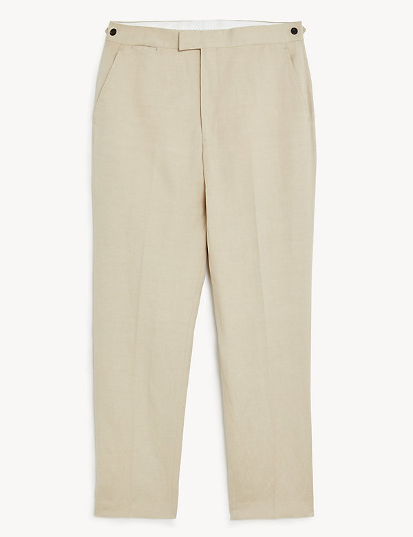 Regular Fit Italian Silk And Linen Trousers - AU