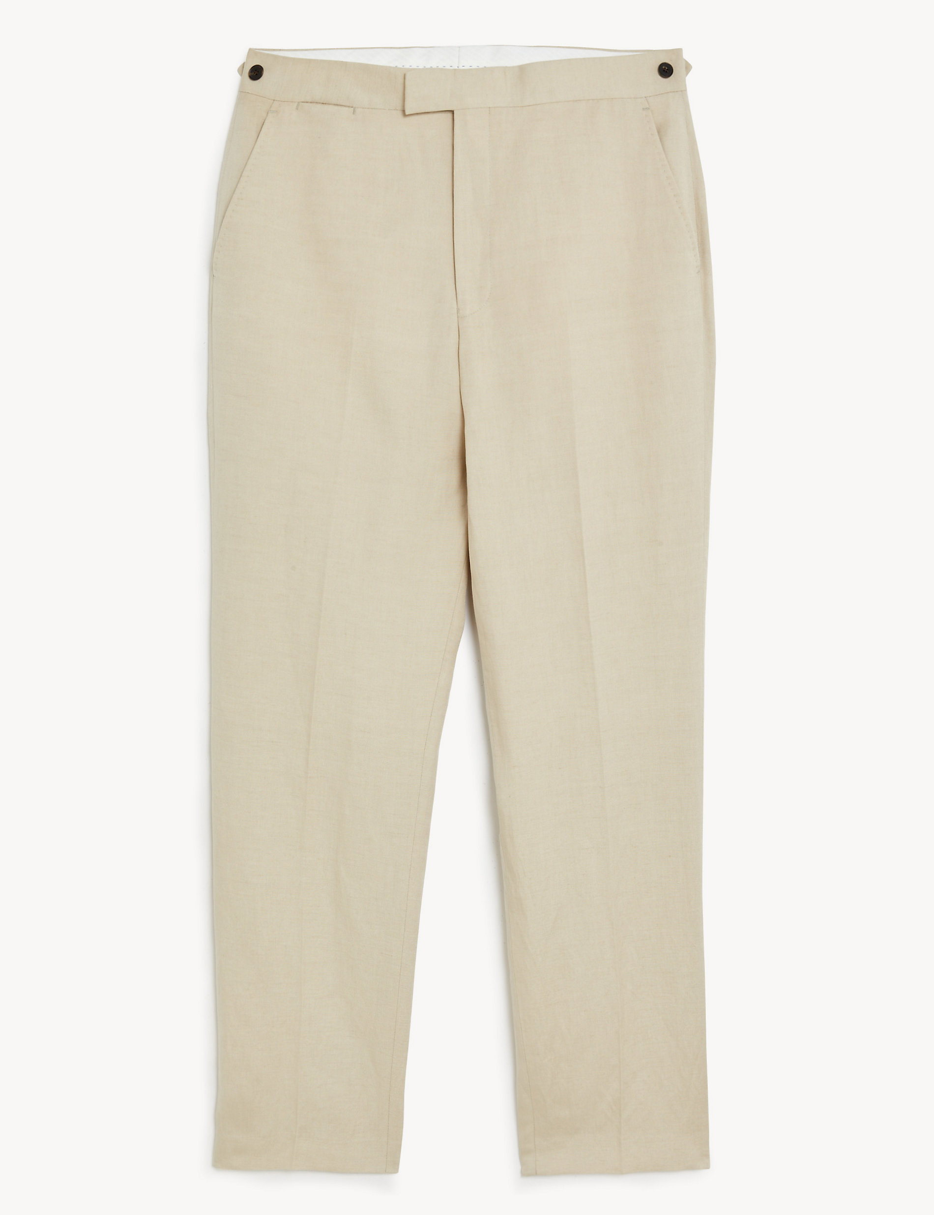 Regular Fit Italian Silk And Linen Trousers