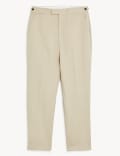 Regular Fit Italian Silk And Linen Trousers