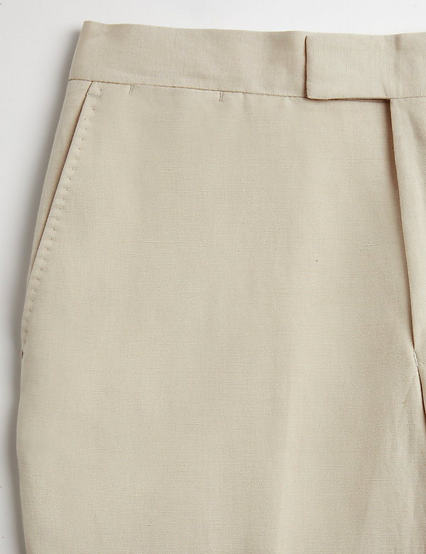 Regular Fit Italian Silk And Linen Trousers - AU