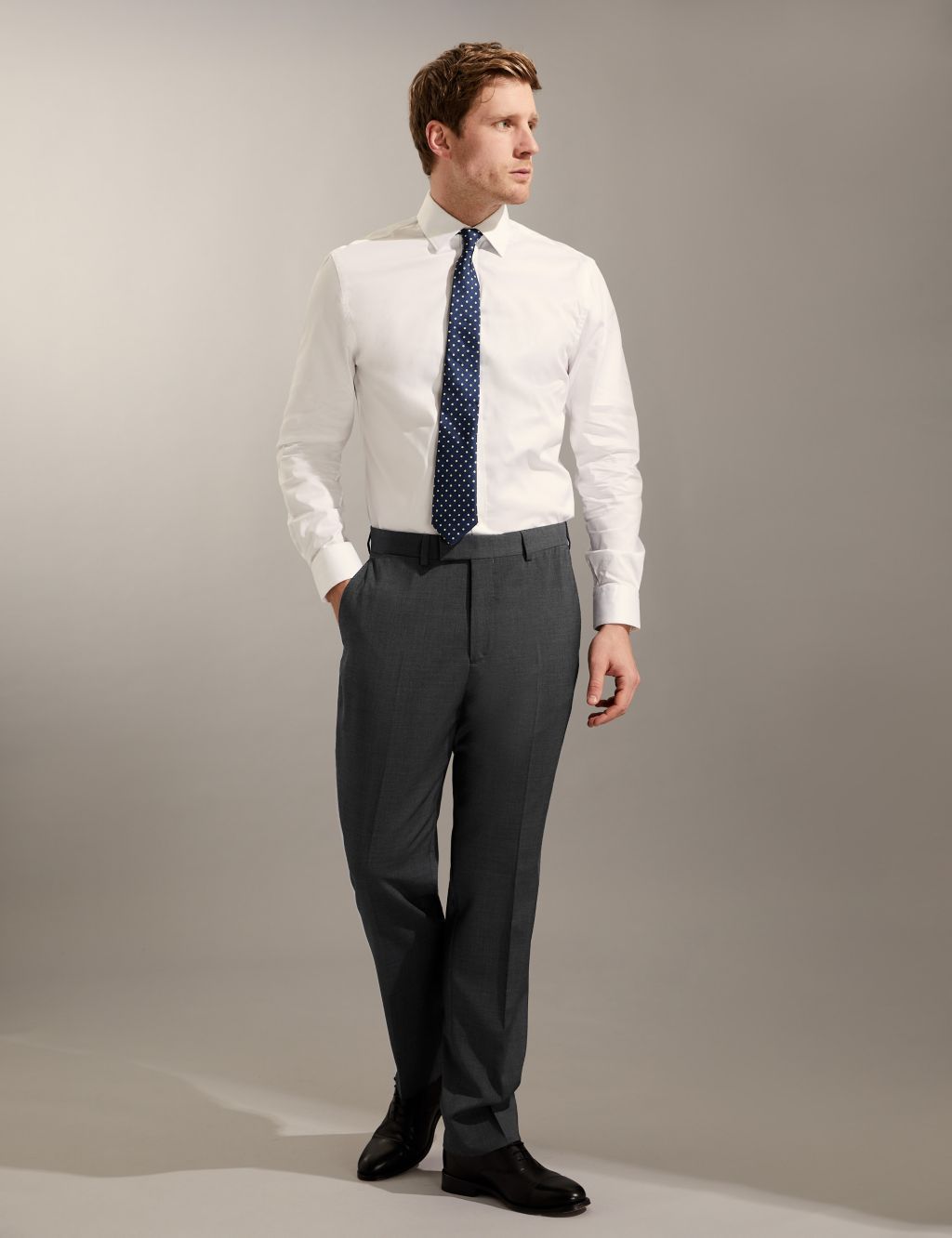 Tailored Fit Pure Wool Bi-Stretch Trousers image 2
