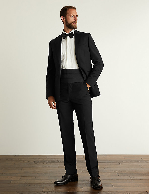Tailored Fit Wool Tuxedo Jacket - HU