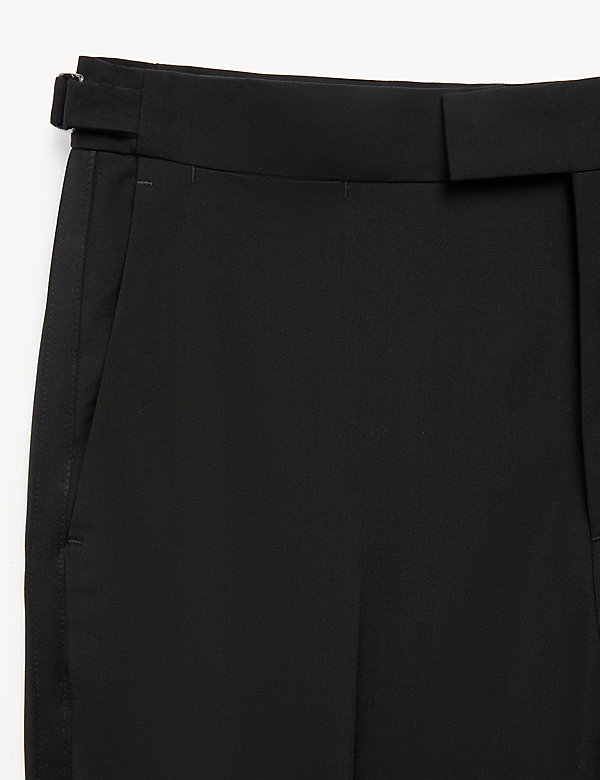Tailored Fit Wool Tuxedo Trousers