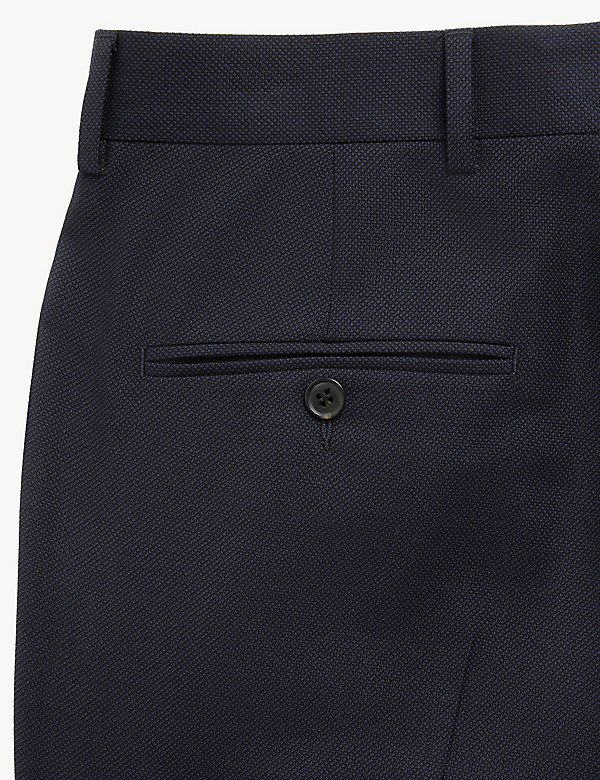 Tailored Fit Pure Wool Birdseye Trousers - LT