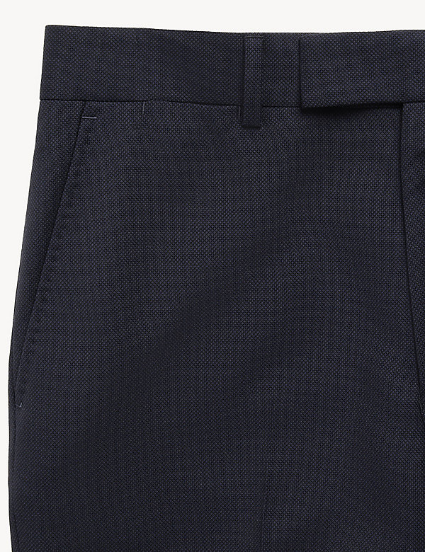 Tailored Fit Pure Wool Birdseye Trousers - KW