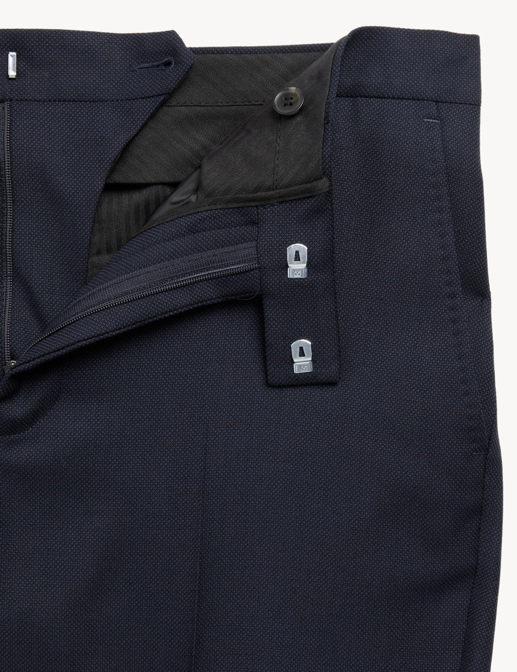 Slim Fit Pure Wool Birdseye Trousers image 7