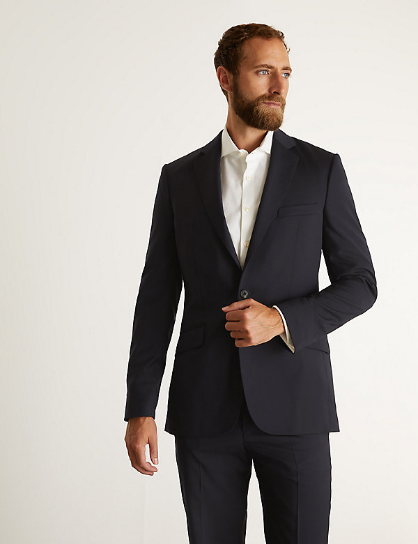 Tailored Fit Super 100s Pure Wool Jacket - TW