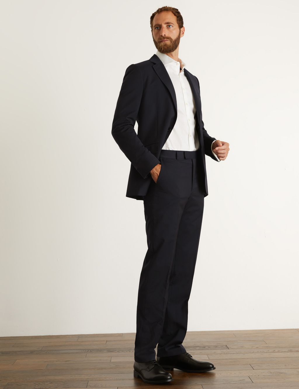 Tailored Fit Super 100s Pure Wool Trousers image 1