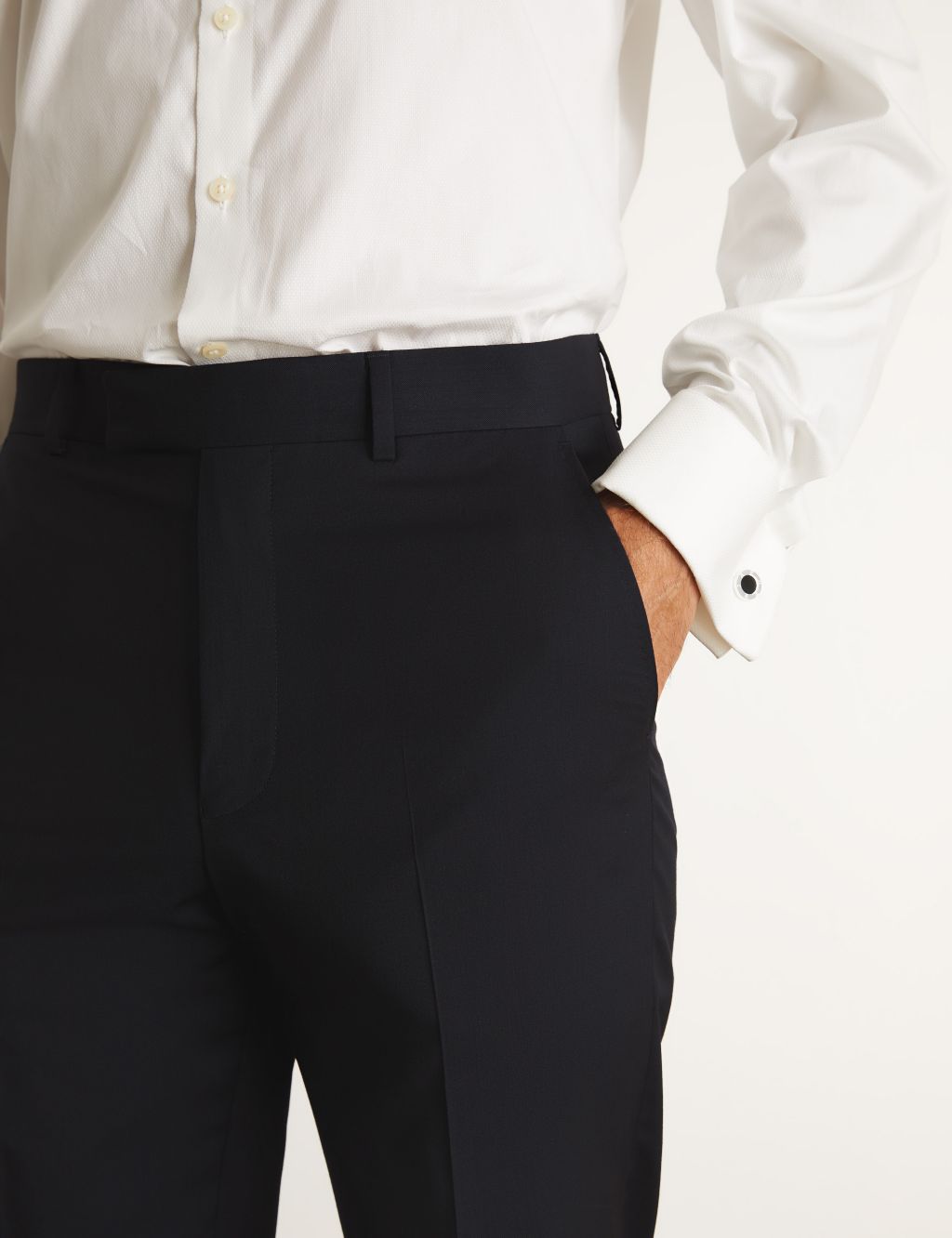 Tailored Fit Super 100s Pure Wool Trousers image 2