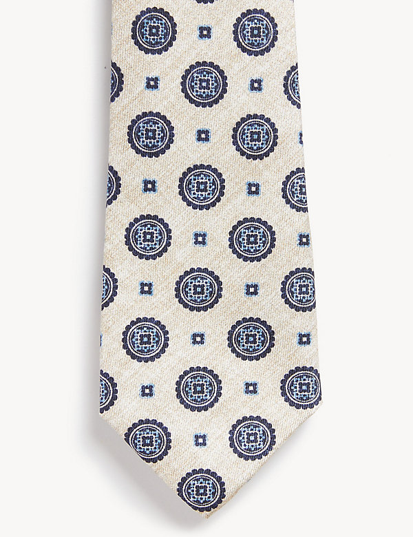 Cravate fine 100&nbsp;% soie italienne à imprimé mosaïque - LU