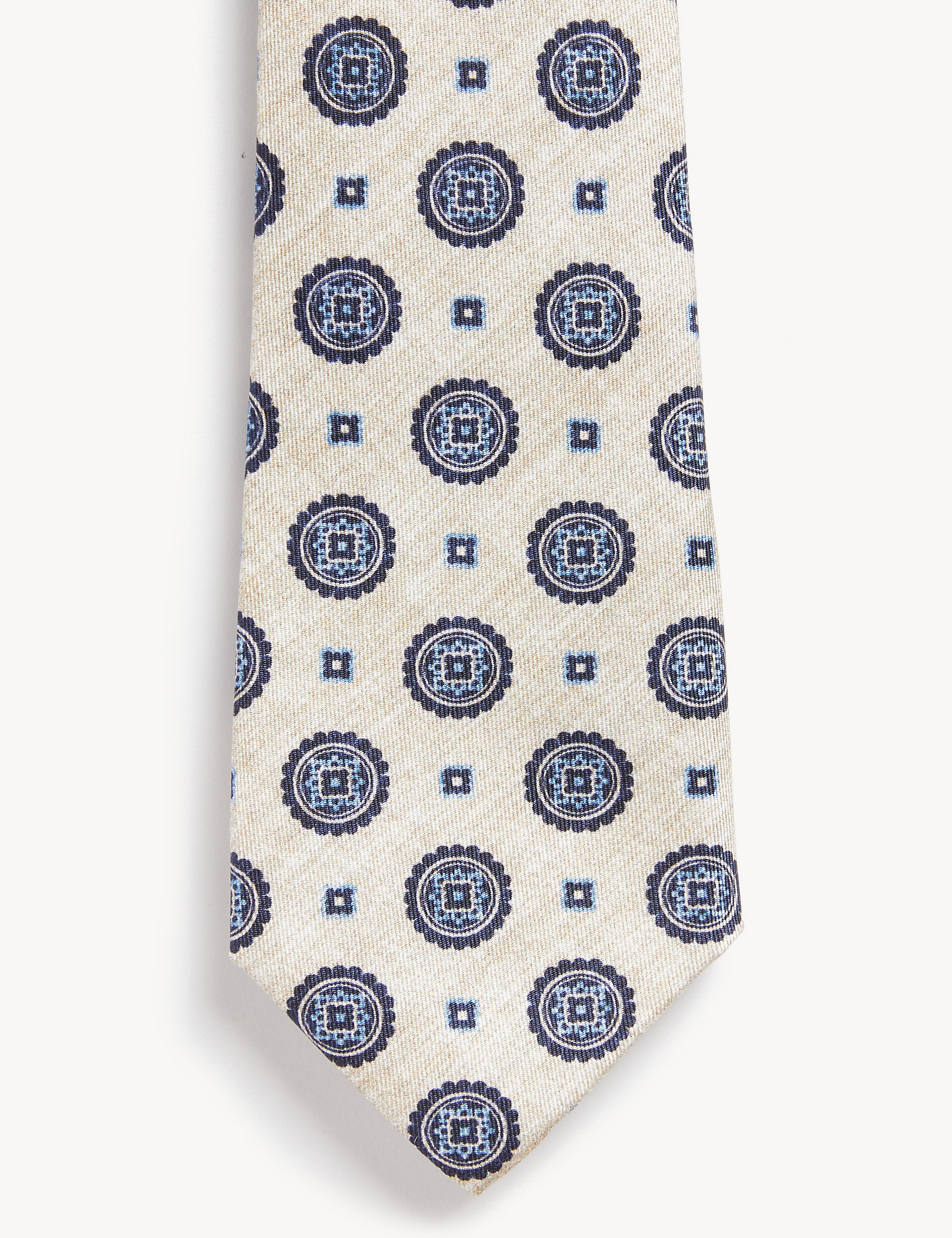 Cravate fine 100&nbsp;% soie italienne à imprimé mosaïque