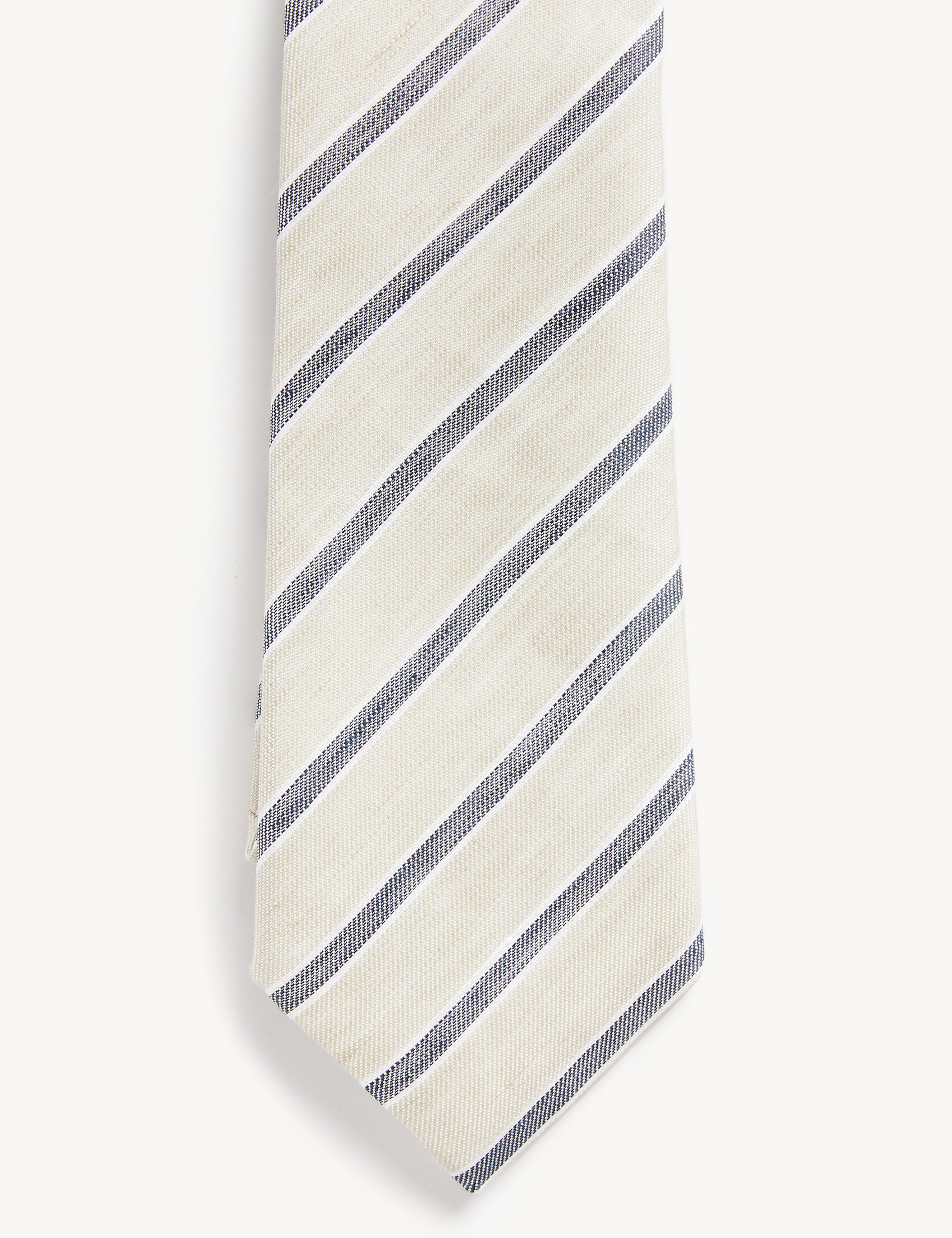 Italian Linen and Cotton Striped Tie