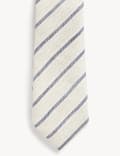 Italian Linen and Cotton Striped Tie