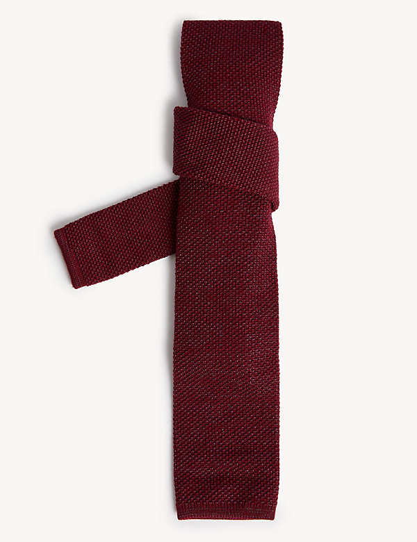 עניבה סרוגה ממשי איטלקי וצמר - IL