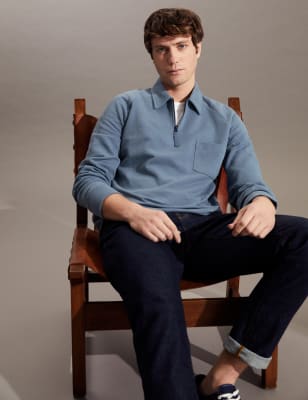 Cotton Rich Half Zip Jumper