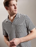 Pure Cotton Striped Polo Shirt