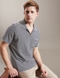 Pure Cotton Striped Polo Shirt