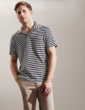 Pure Cotton Striped Polo Shirt
