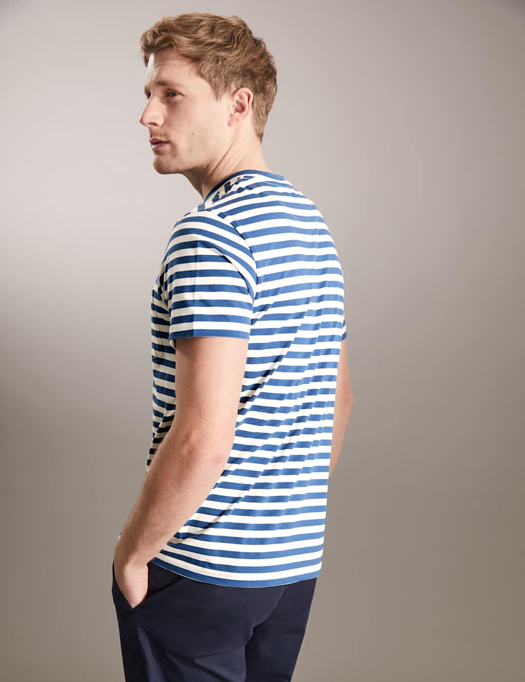 Pure Cotton Striped Crew Neck T-Shirt image 4