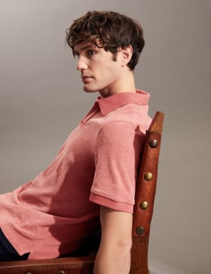 Pure Cotton Textured Polo Shirt