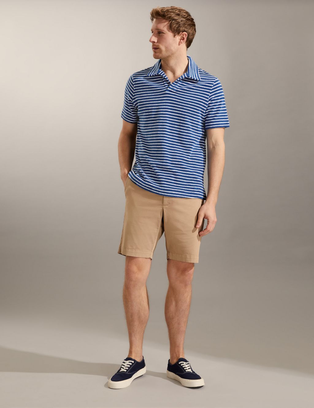 Pure Cotton Striped Polo Shirt image 1
